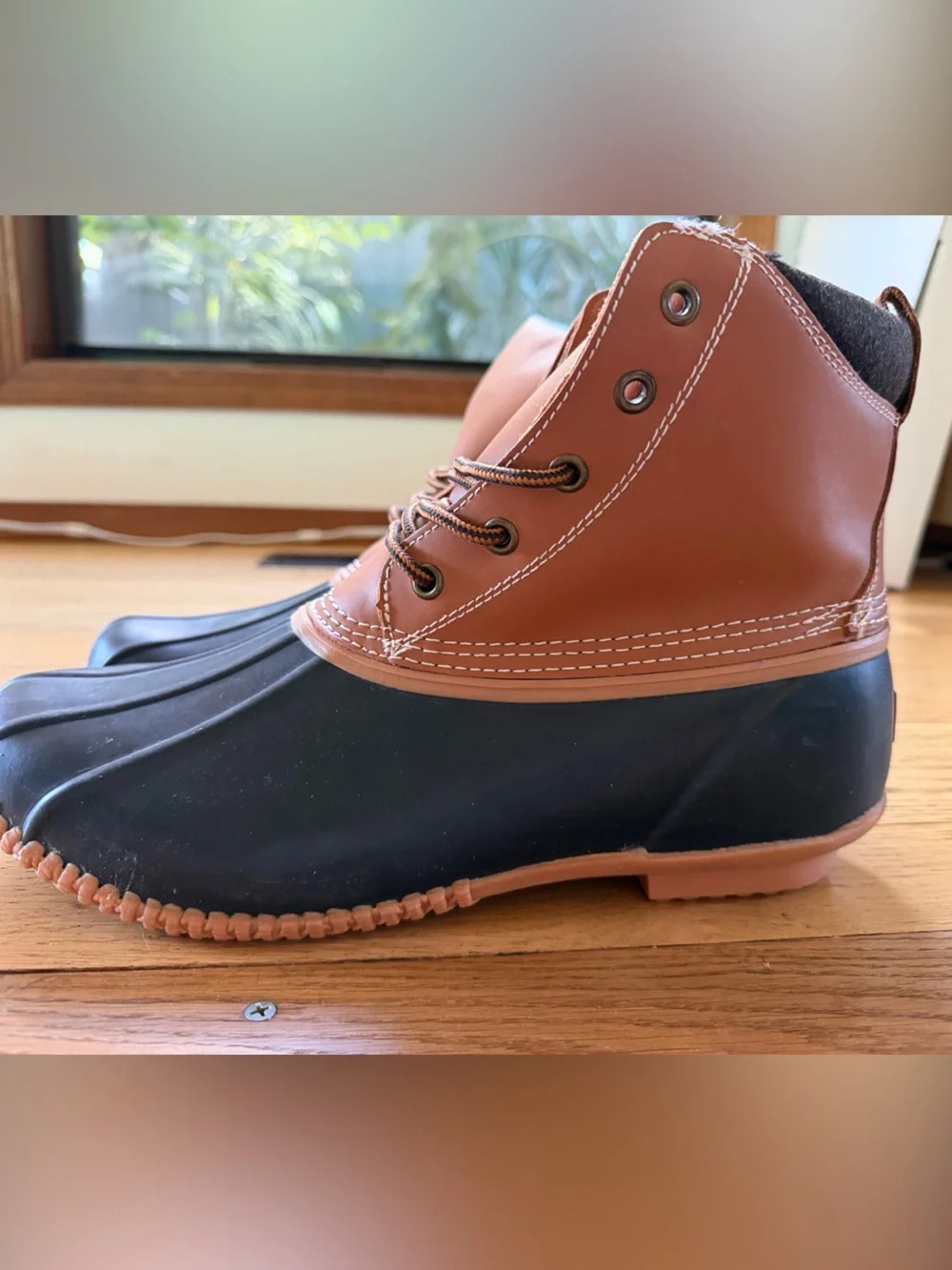 Land’s End Men's Brown and Black Waterproof Duck Boots -EUC